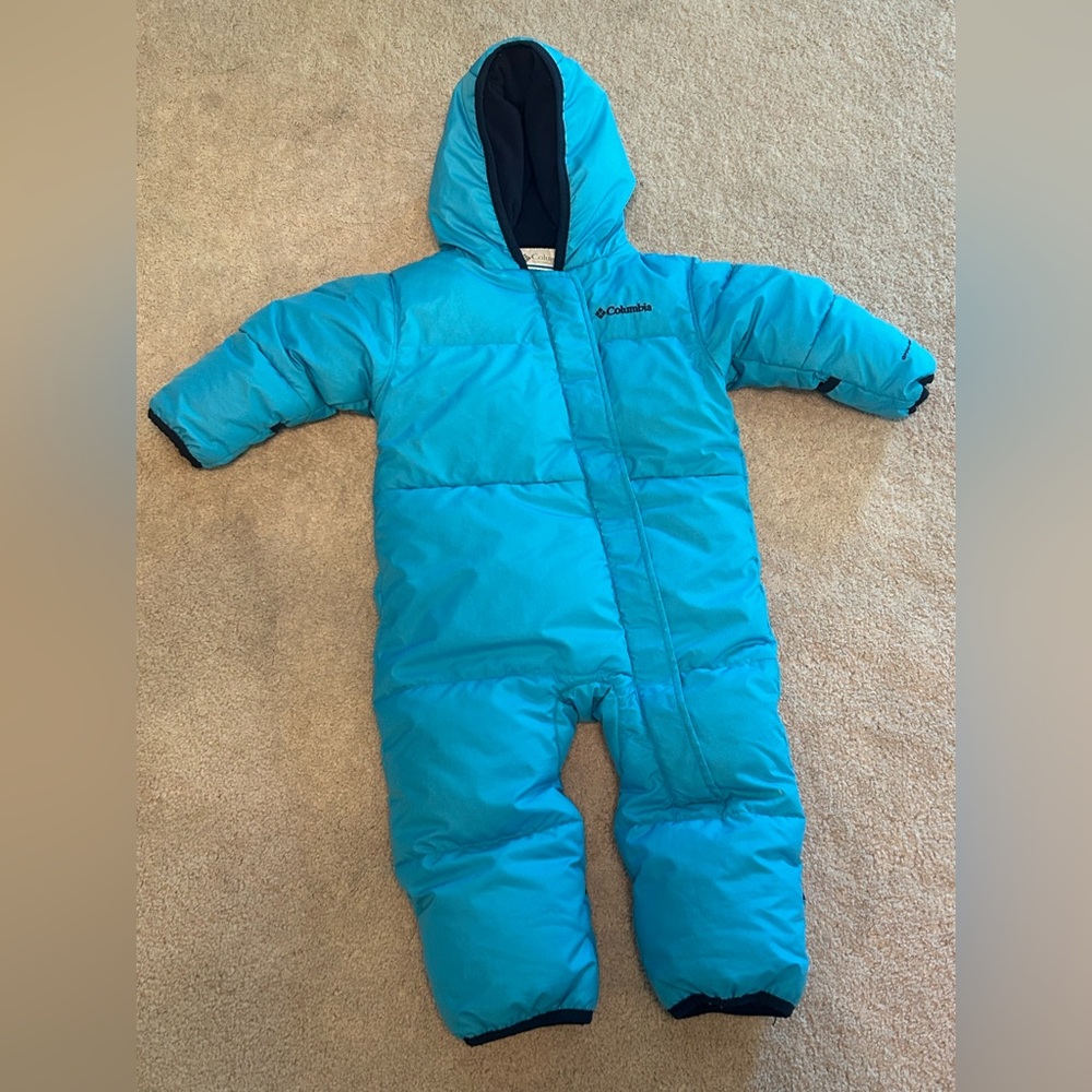 Columbia Teal Blue Puffer Snowsuit One-Piece